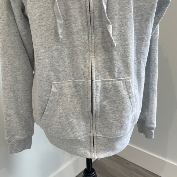 Forever21 Lingerie Sequin Heart Heather Gray Zip Up Jacket with Hoodie - Picture 5 of 7